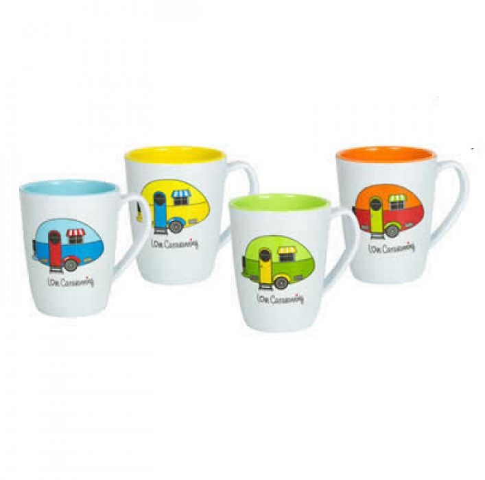 Flamefield Love Caravanning 4 piece mug set