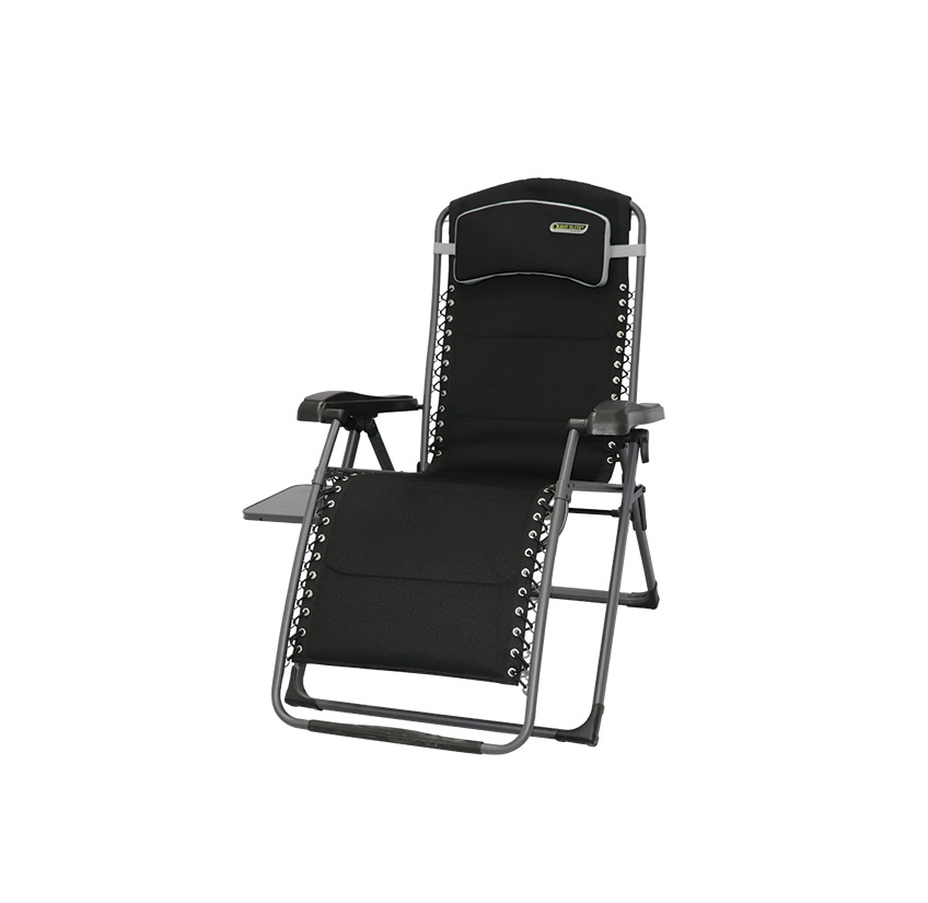Quest Elite Vienna Pro Relax XL Chair with Side Table - Black - front three-quarter view