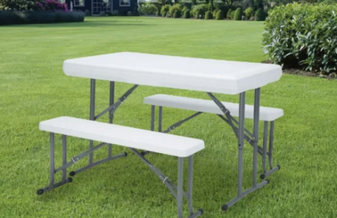 LEISUREWIZE BLOW MOULDED PICNIC TABLE AND BENCH SET
