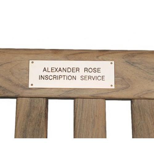 Alexander Rose Inscribed Brass Plate