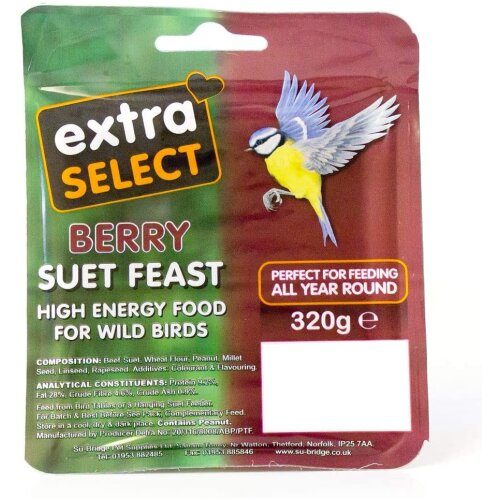 Extra Select Wild Bird High Energy Suet Block Wild Berry 6 X 320 G
