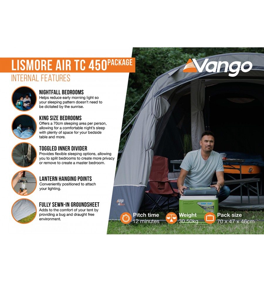 Vango Lismore Air TC 450 Tent 2023 | Inflatable Tents | Norwich Camping