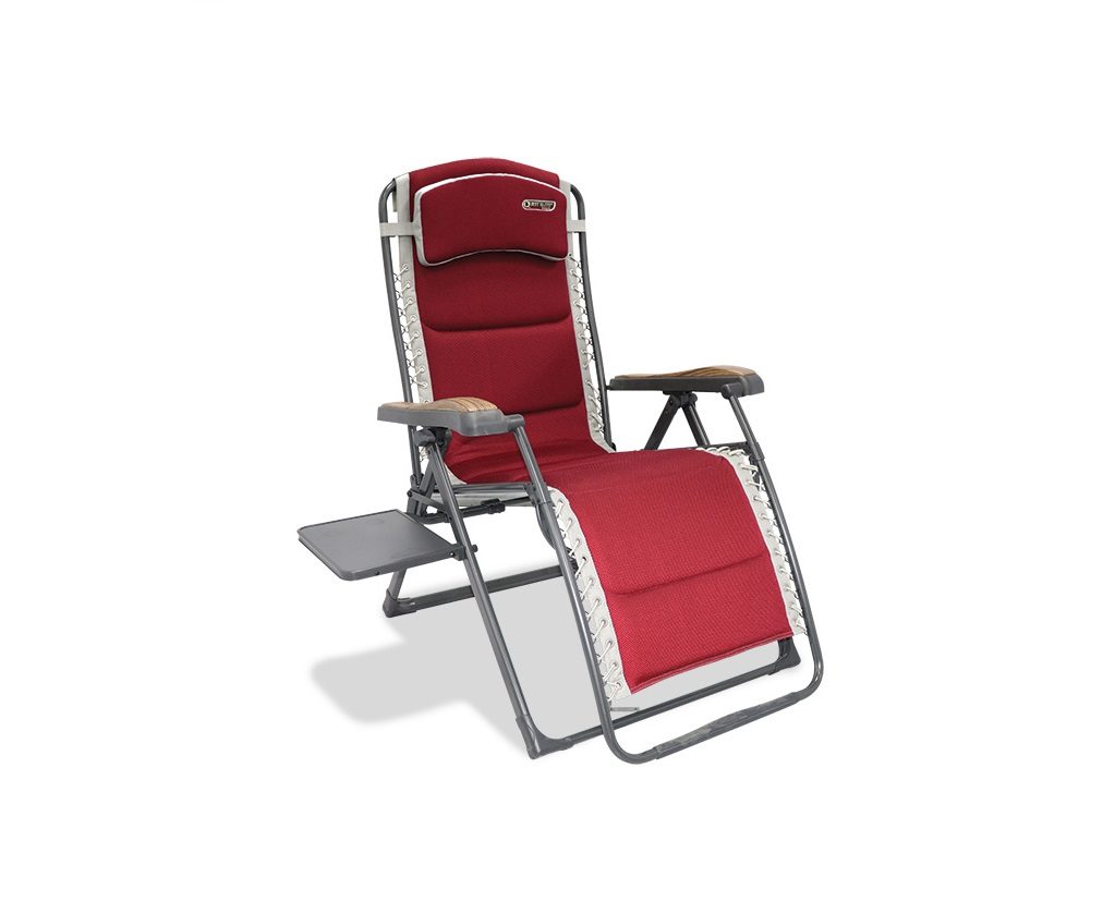 Quest Elite Bordeaux Pro Relax XL Chair with Side Table - Red - front three-quarter view