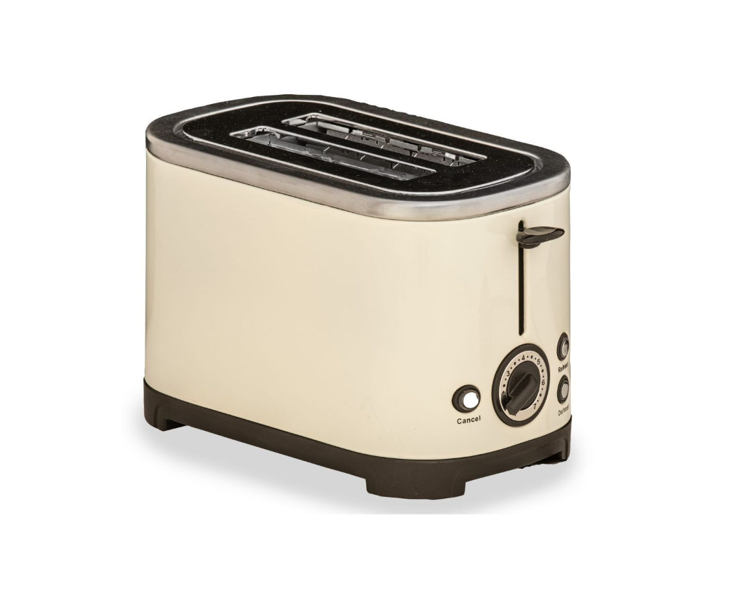 Quest Rocket Low Wattage Polished Stainless Steel Toaster (2 slice) Cream