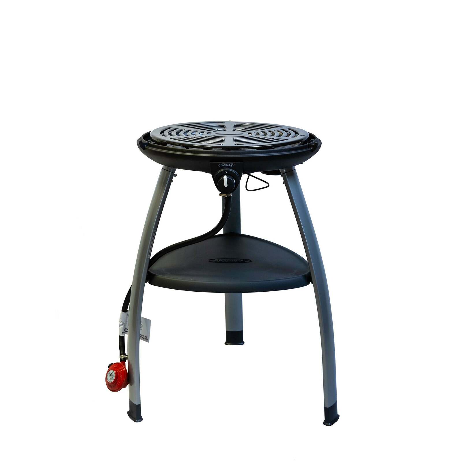 Outback Trekker Portable Gas BBQ - Black with lid removed