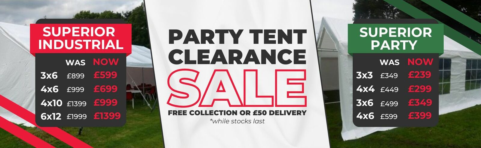 Party Tent Sale Web Banner