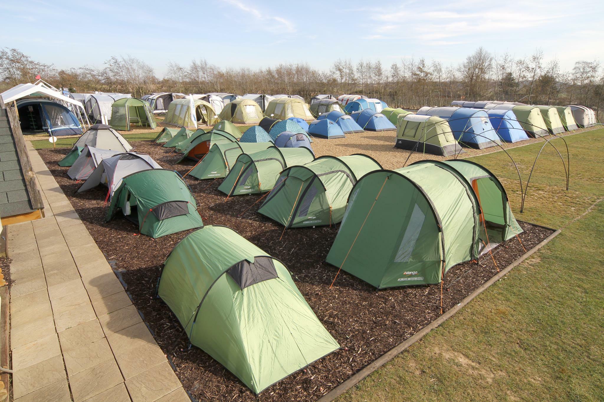 Display of tents at the store