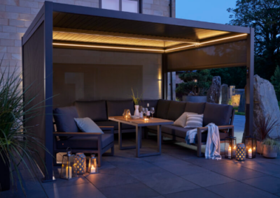 Royce Cube Aluminium Pergola with LED Lights