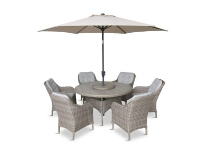 Leisuregrow St Tropez 6-Seat Dining Set - Sand