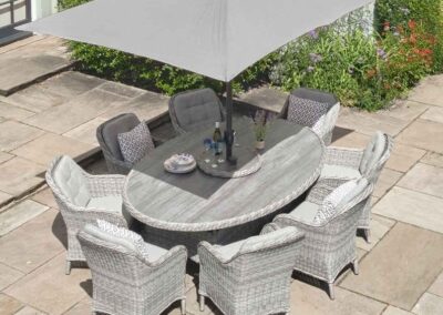 Leisuregrow St Tropez 8 Seat Dining Set - Stone