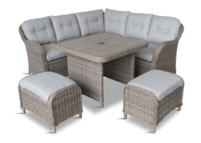 Leisuregrow St Tropez Modular Compact Corner Dining Set Sand