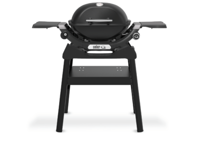 Weber Q 1200N Gas Grill with Side Tables and Compact Stand